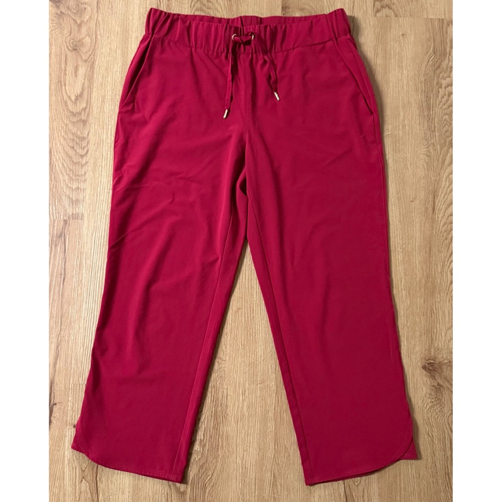 Chicos Zenergy Women's Pink Crop Pants Elastic Waist Drawstring Size 0 US 4